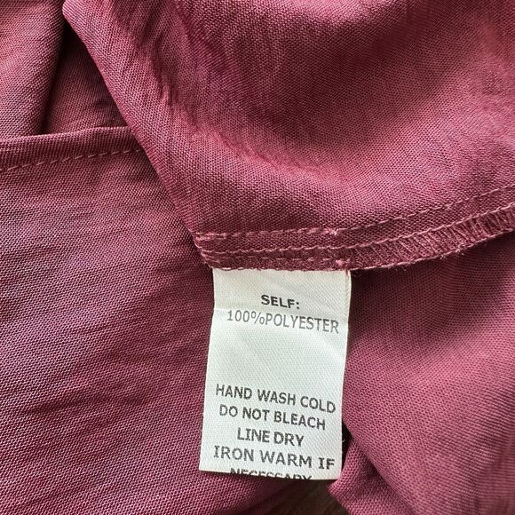 Mittoshop S Red Brown Short Sleeve V-Neck Mini Babydoll Dress - Picture 4 of 8